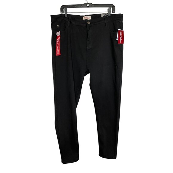 Red Bottoms Black High-Waist Booty-Lifting Stretch Jeans Size 22 Western Biker - Picture 1 of 15